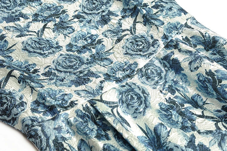 Elegant Vintage Floral Print Maxi Dress