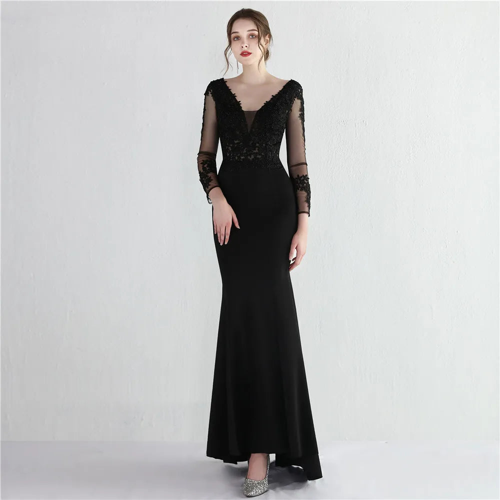 Elegant Mermaid Women's Maxi Gown