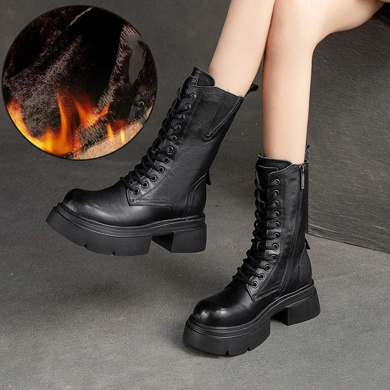 Ethnic Genuine Leather Ankle Boots