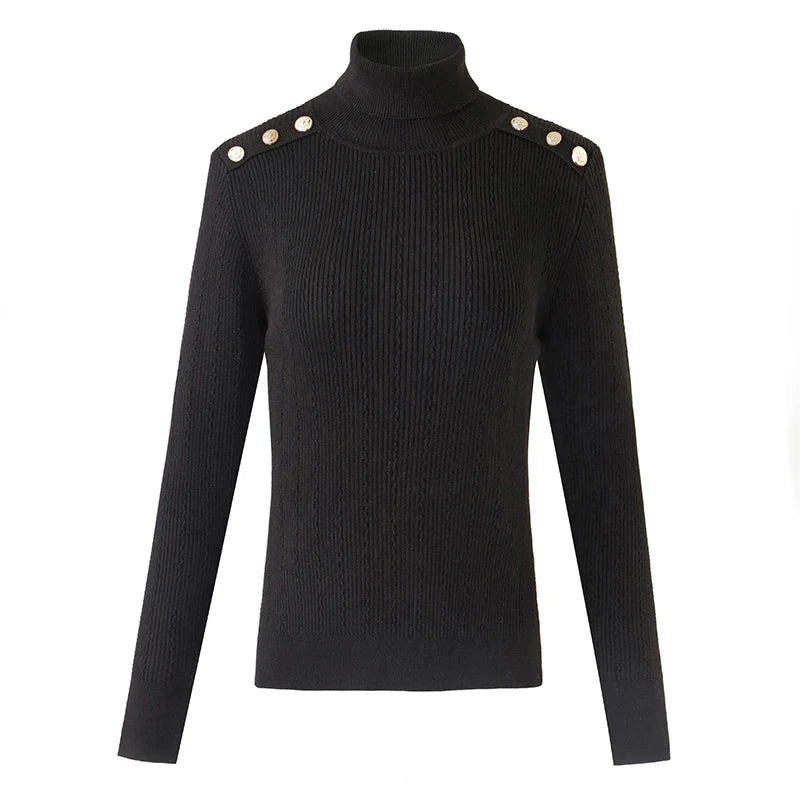 Casual Knit Turtleneck Pullover Sweater