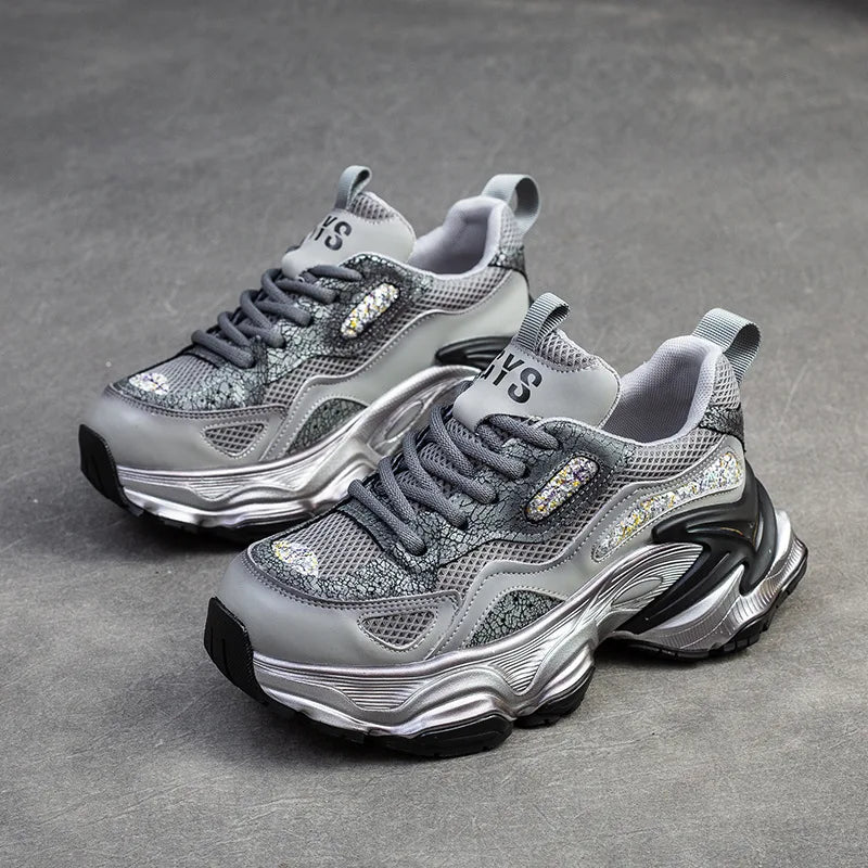 Air Mesh Flat Chunky Sneakers