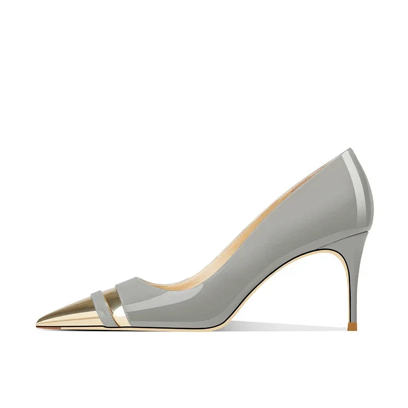 Versatile Patent Leather Pointed-Toe Heels