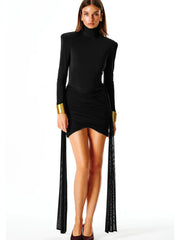 Bandage Zipper High Waist Evening Dress