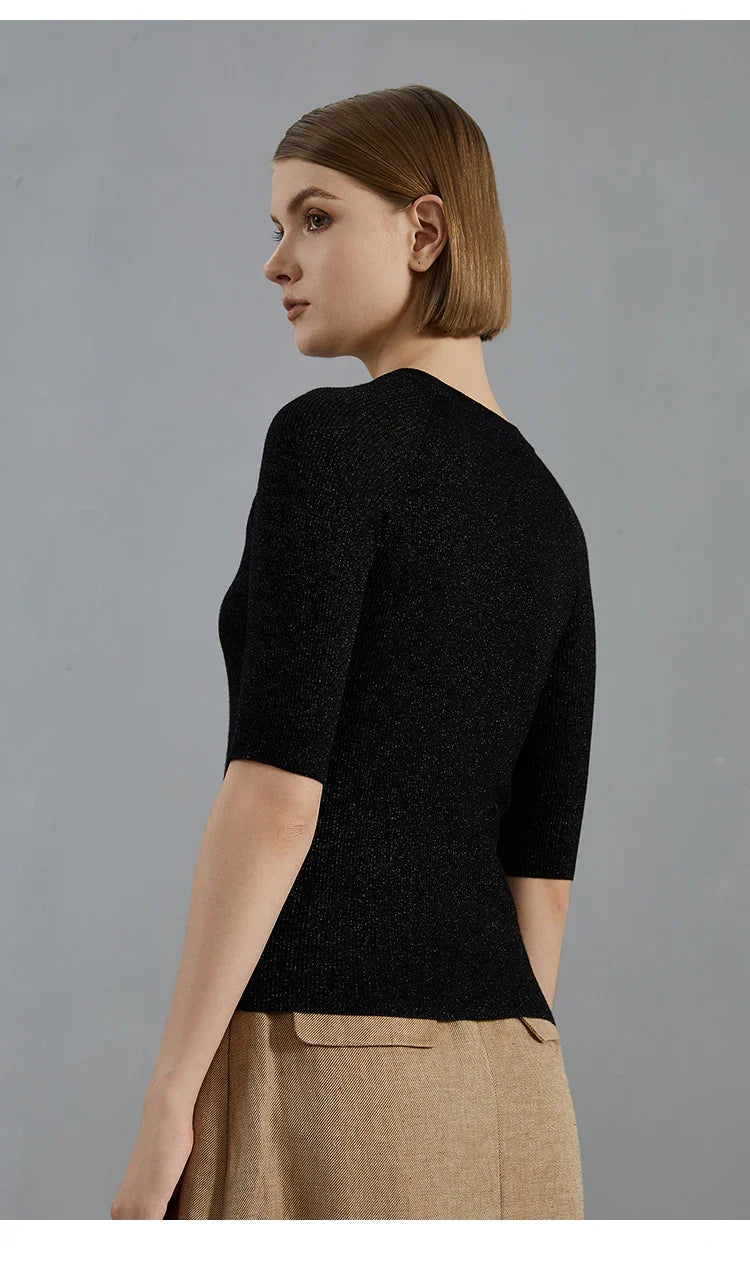 High-end Mid Sleeve Wool Sweater