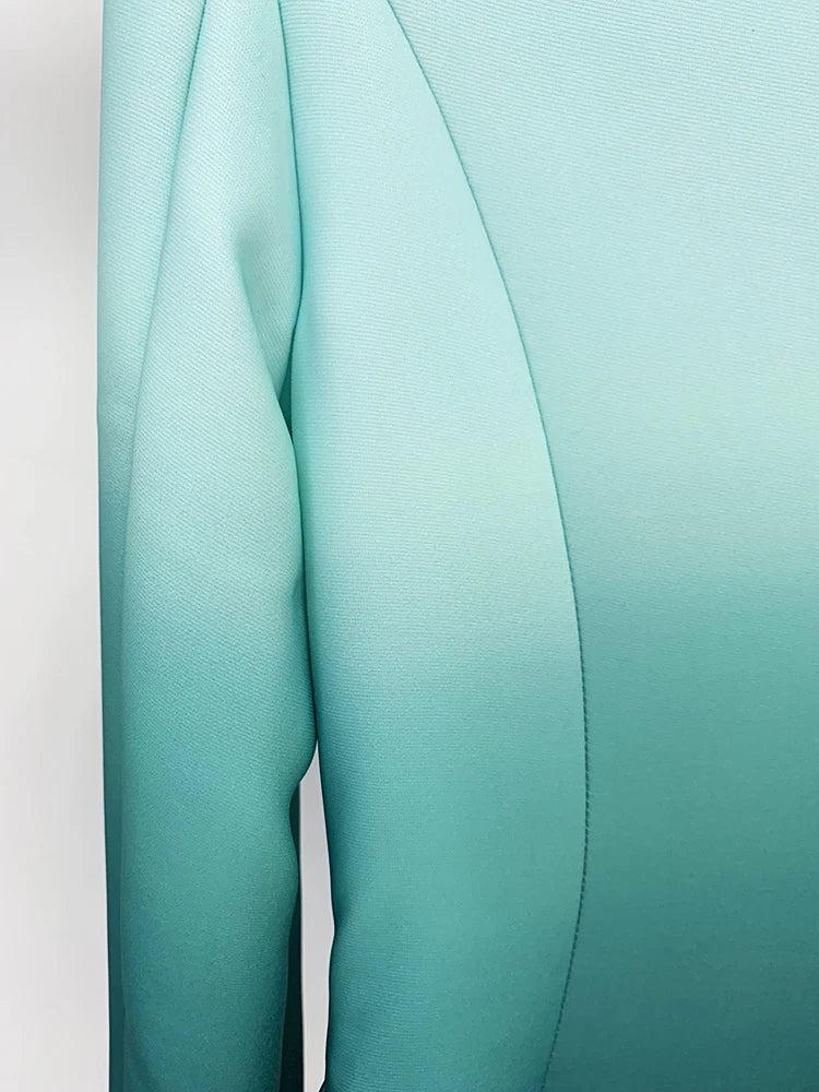 Gradient Single Button Blazer Suit