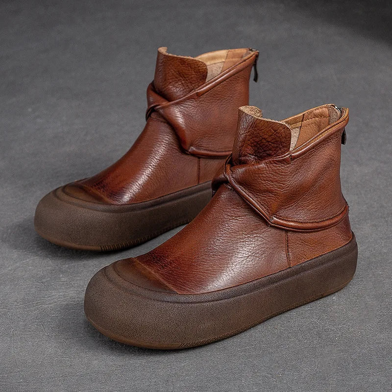 British Moccasins Wedge Ankle Boots