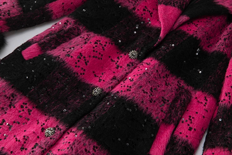 Lapel Striped Overcoat