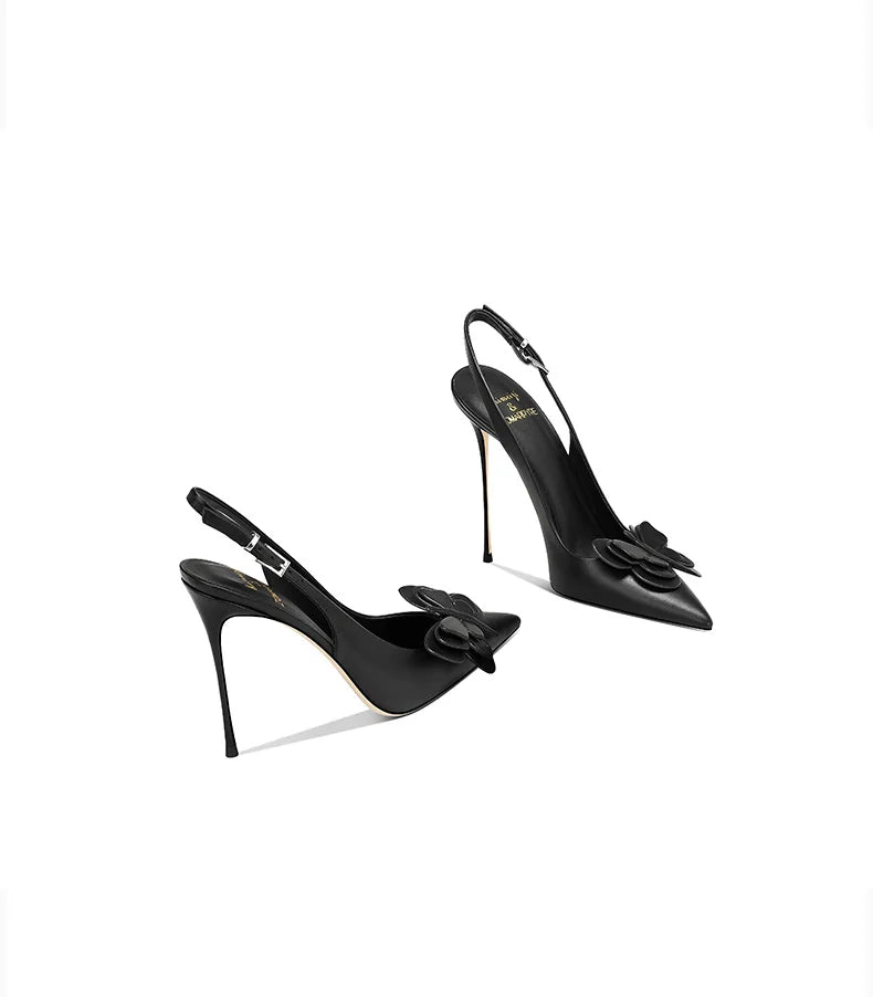 Modern Slim Pointed Leather Heels