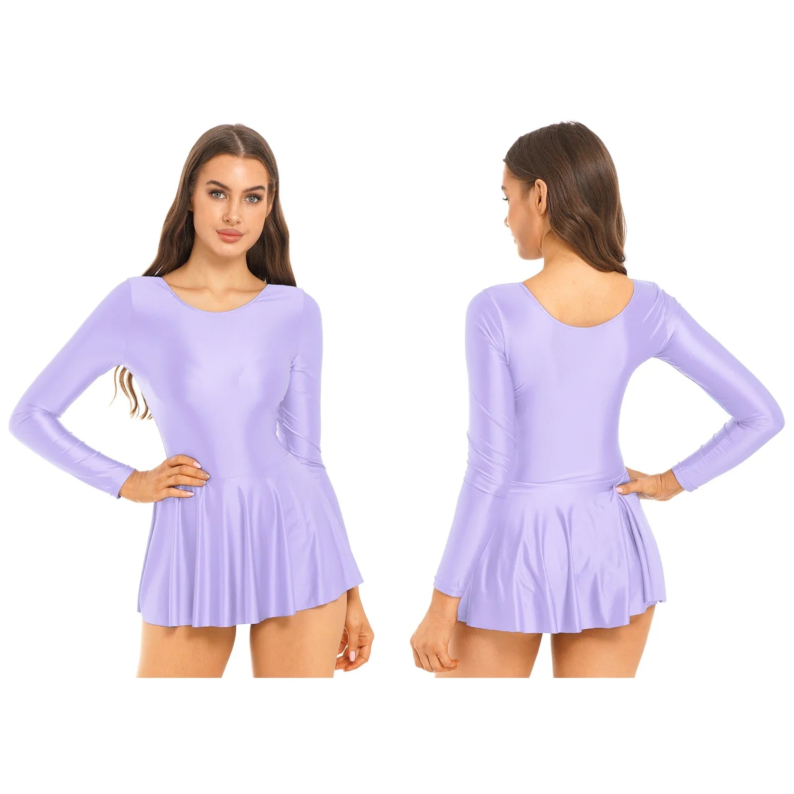 Sleek Shiny Leotard Dress