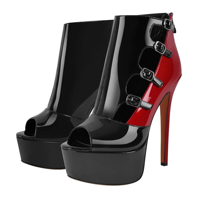 Stunning Peep Toe High Heeled Boots