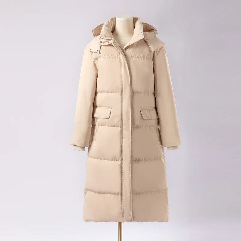 Puffer Long Coat With Detachable Cap
