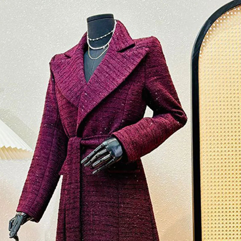 Lapel Fashion Woolen Coat