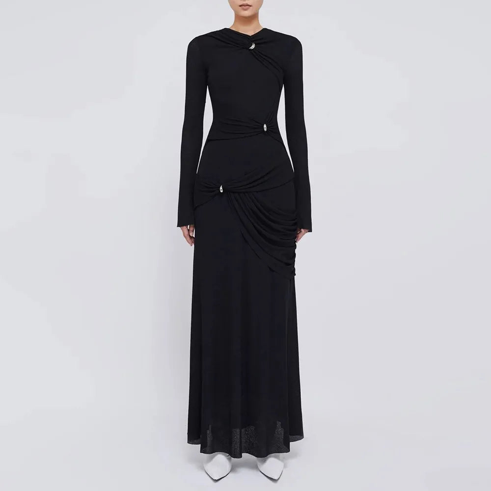 Draped Divinity Long Dress