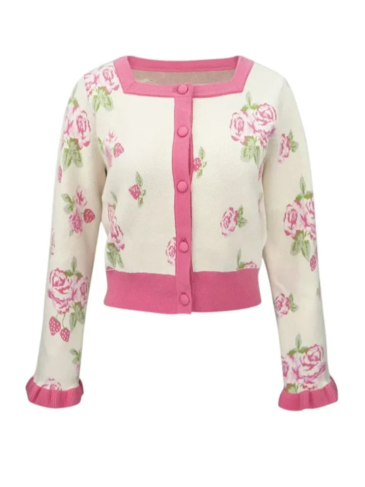Single-breasted Embroidery Jumper
