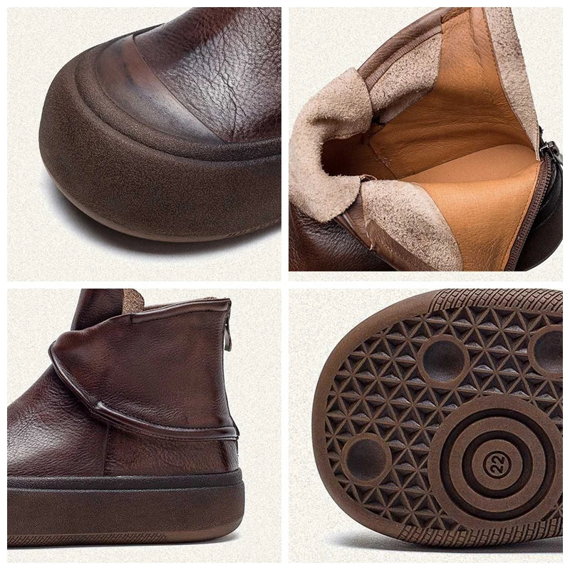 British Moccasins Wedge Ankle Boots