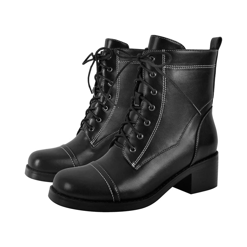Stylish Round Toe Women's Ankle Boots