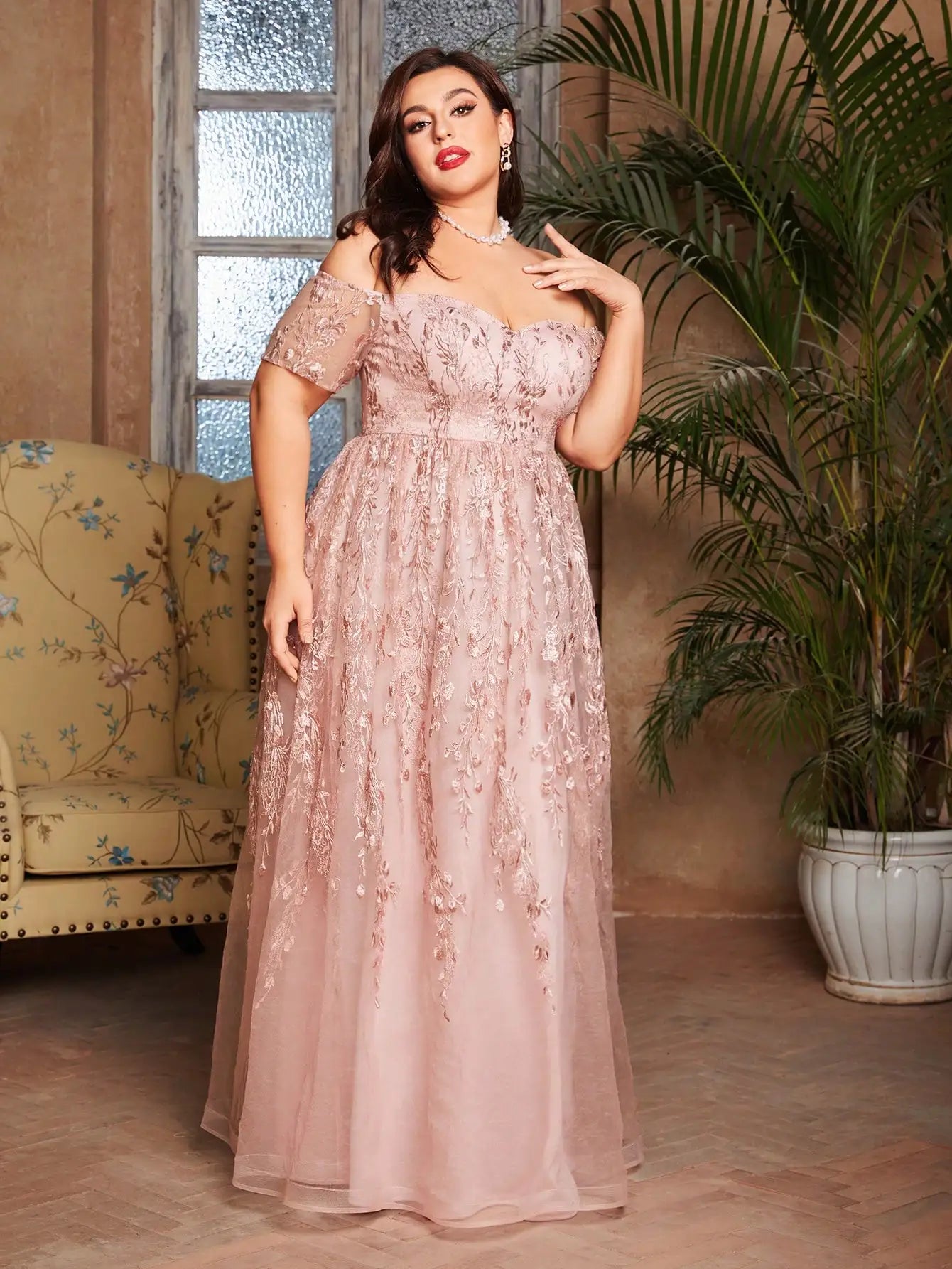Effortlessly Plus Size Romantic Fashion Gown