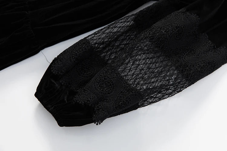 Splicing Hollow Out Midi Dress