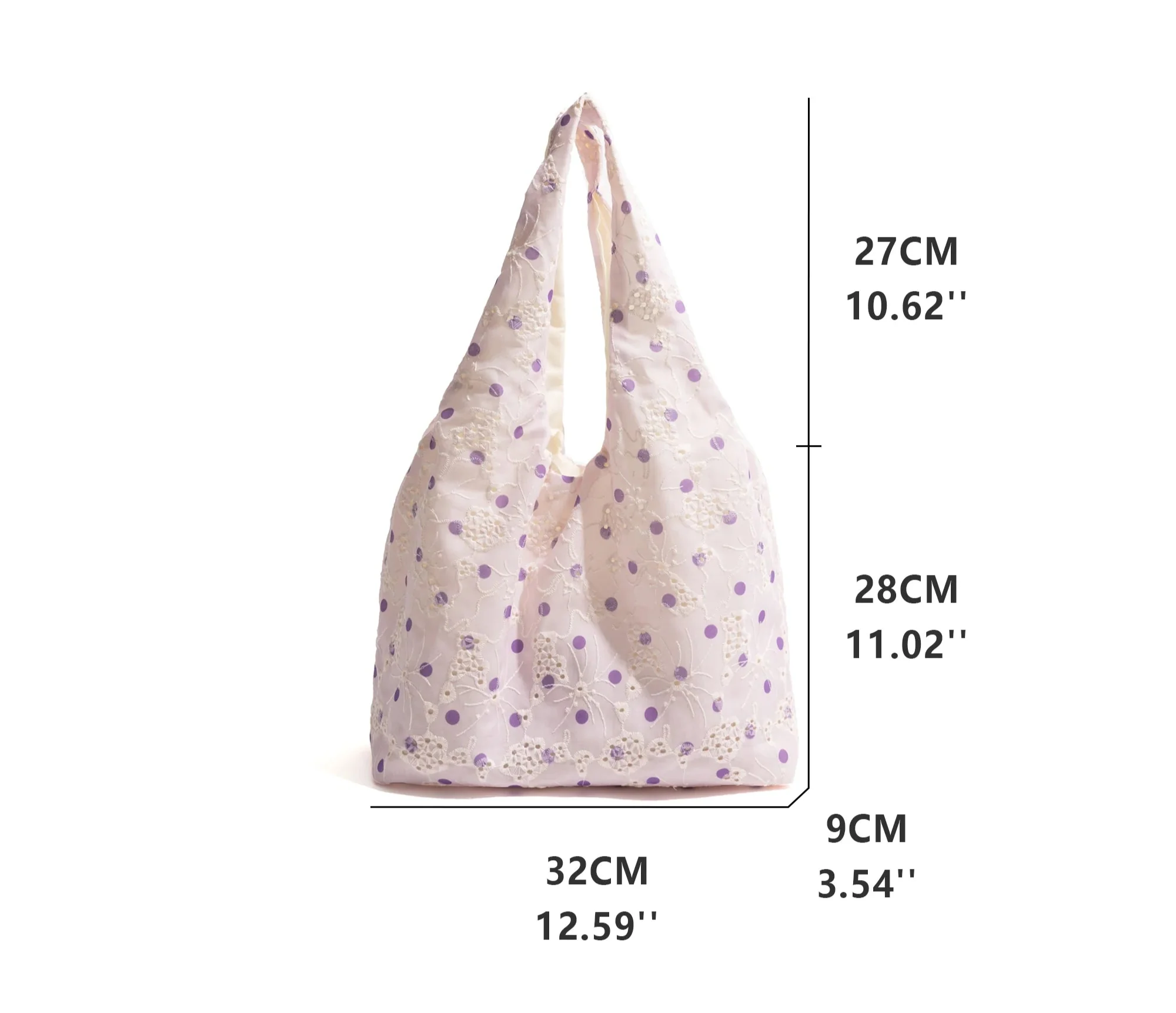 Elegant Lace Embroidery Hobo Bag