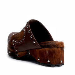 Luxury Handmade Fur Clogs Women's Slippers