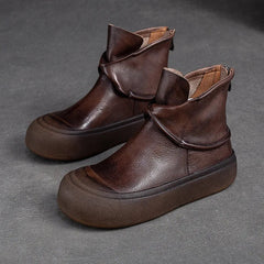 British Moccasins Wedge Ankle Boots