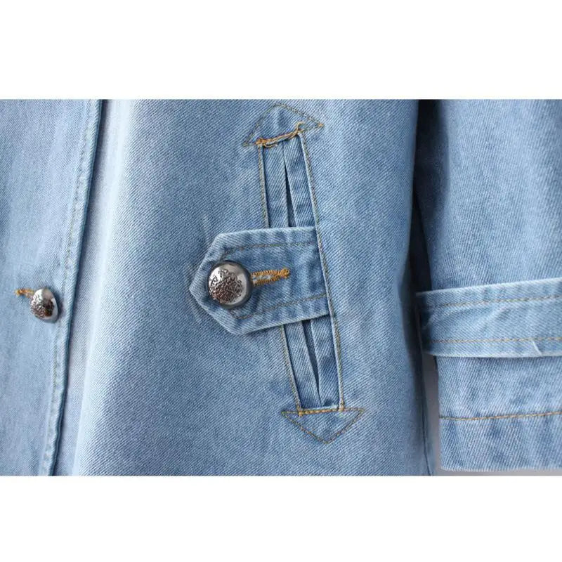 Elegant Cape Style Denim Jeans Coat