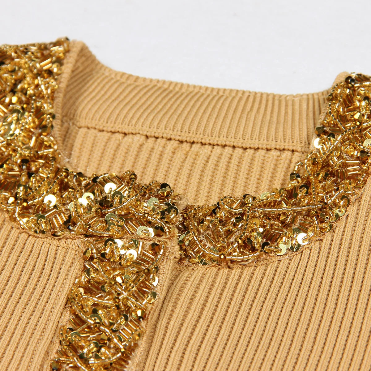 Beaded Knitting Long Sleeve Cardigan