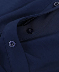 Trendy Blue High Neck Blouse