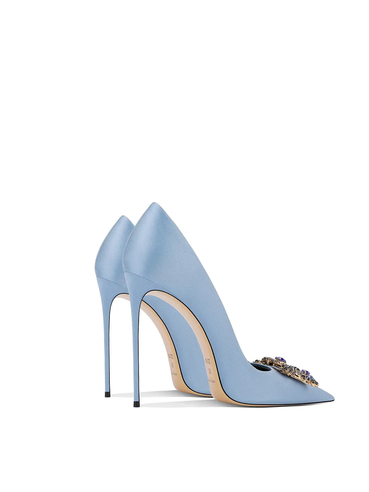 Rhinestone Square Buckle High Heels