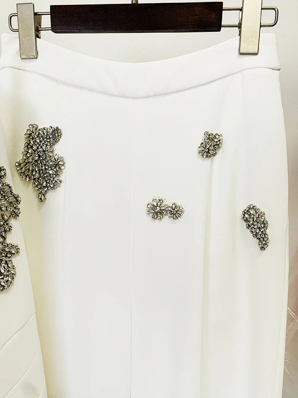 Notched White Diamond Blazer Suits
