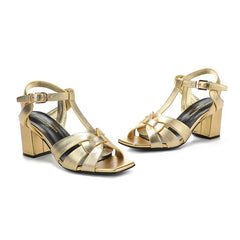 Stylish Square Toe Thick Heels