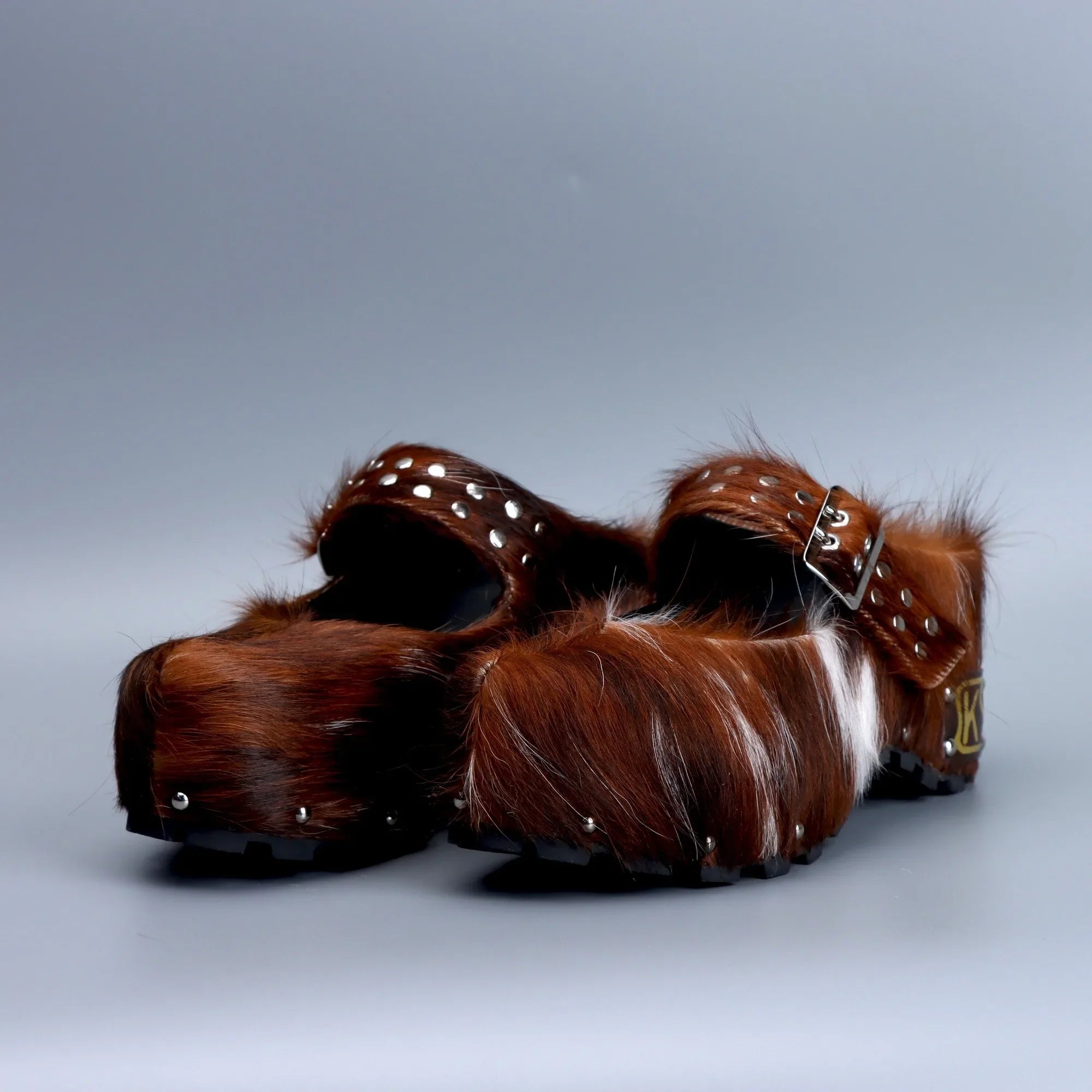 Vintage Natural Calf Hair Mules