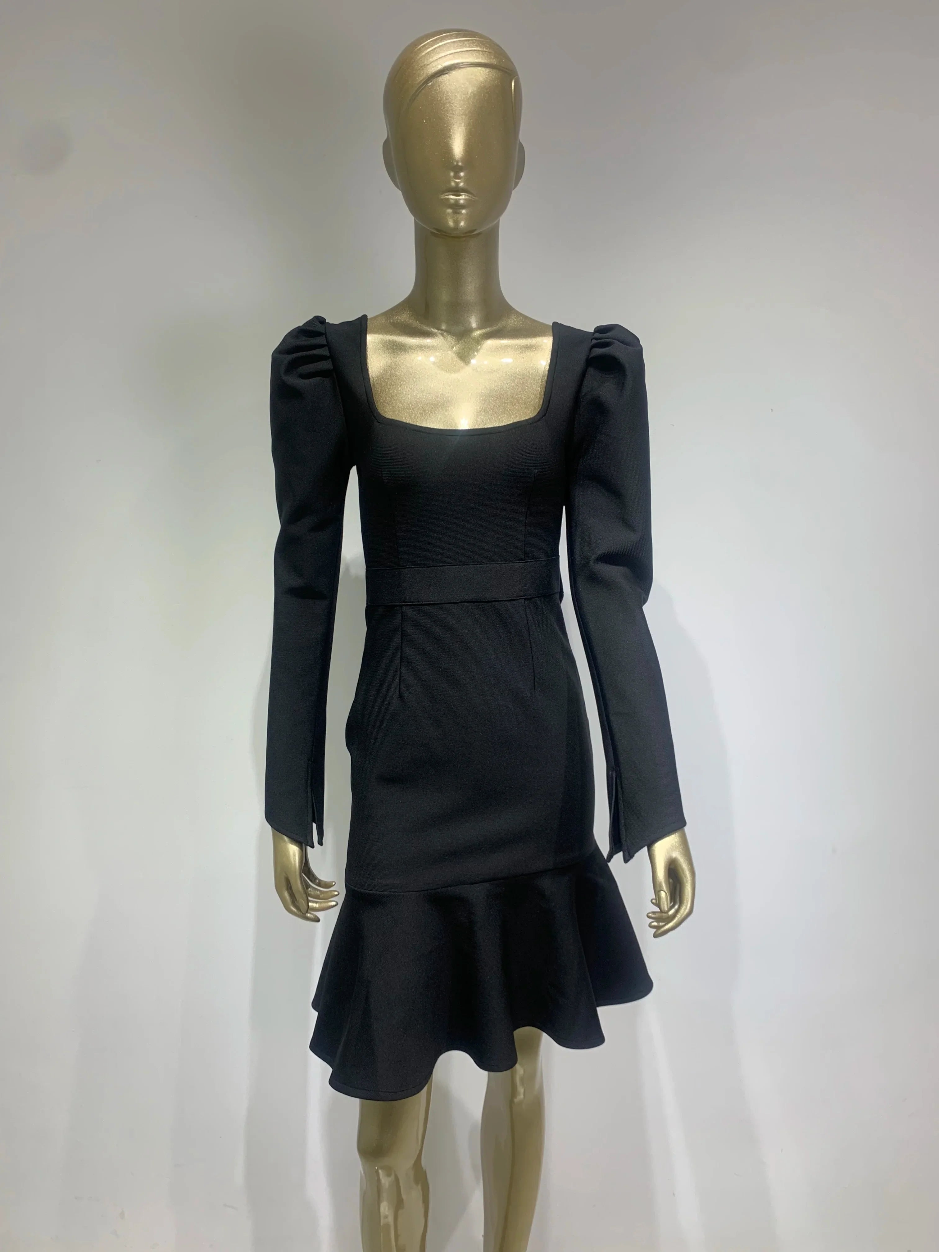 Square Collar Bodycon Dress
