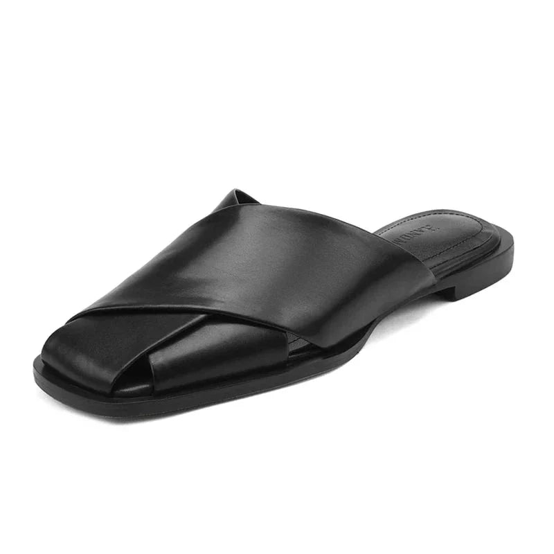 Concise Low Heel Mules