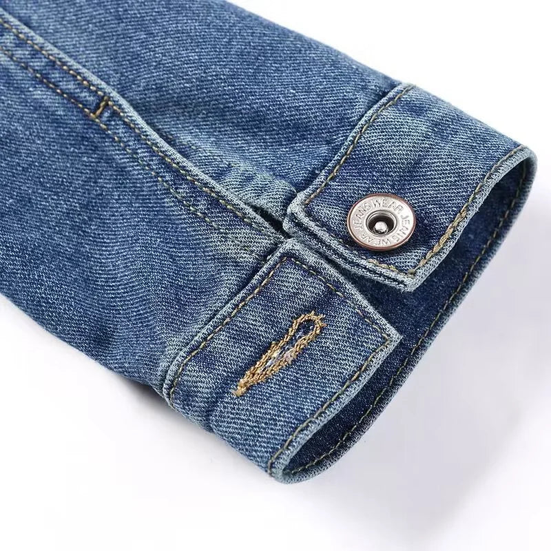Oversized O-neck Short Denim Jean Jacket