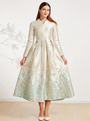 Sophisticated Embroidery Floral Maxi Dress