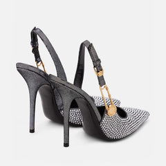 Luxury Rhinestone Buckle Pumps