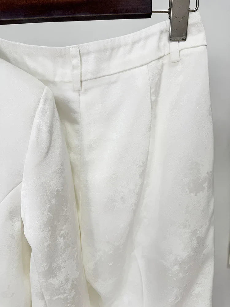 White Double Breasted Business Blazer Suits