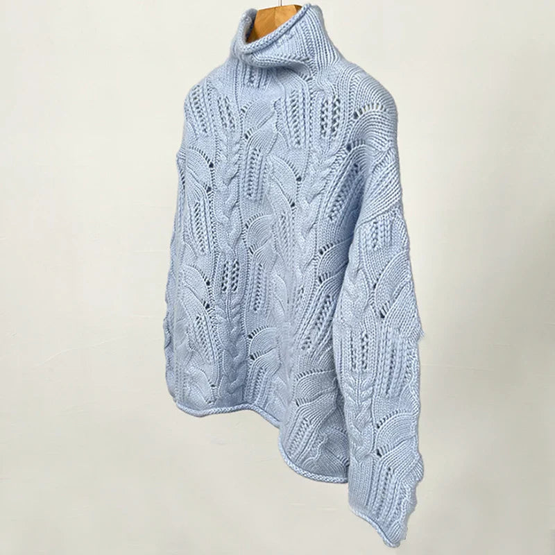 Stylish Hollow Twist Wool Sweater