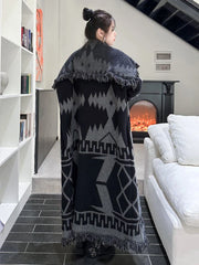 Loose Lapel Women's Long Sleeve Cardigan