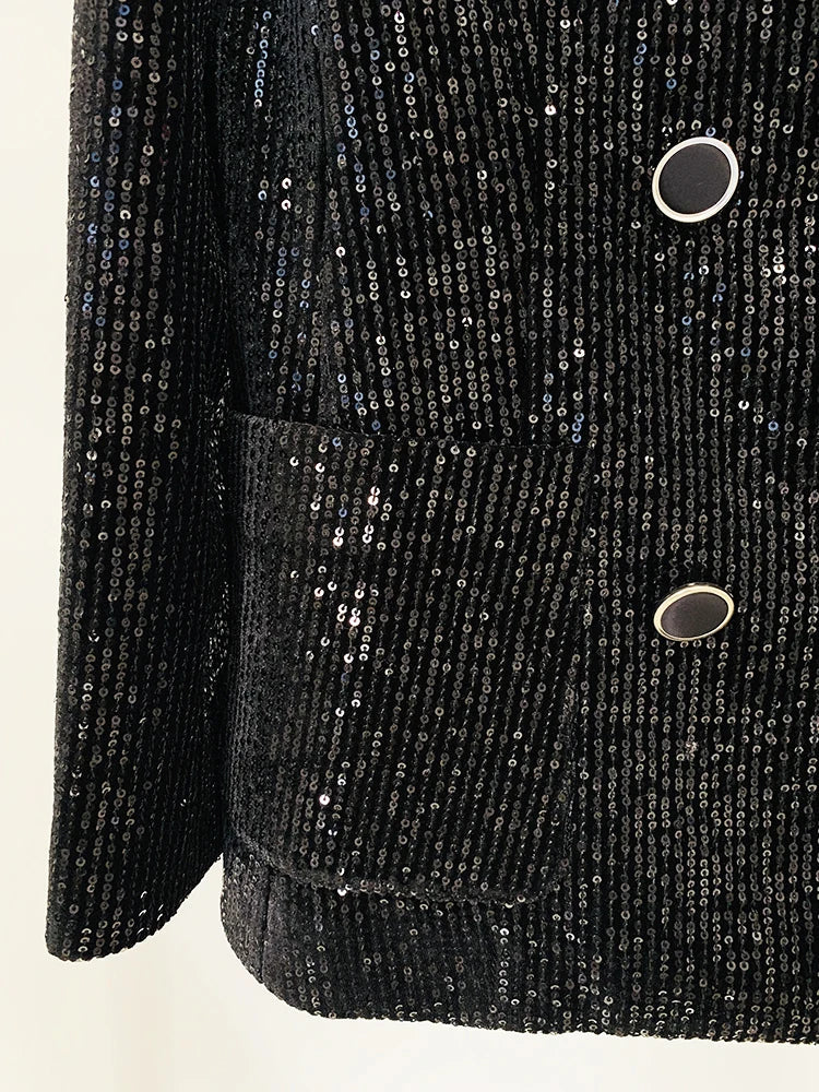 High Street Double Breasted Velvet Blazer