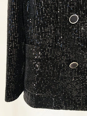 High Street Double Breasted Velvet Blazer