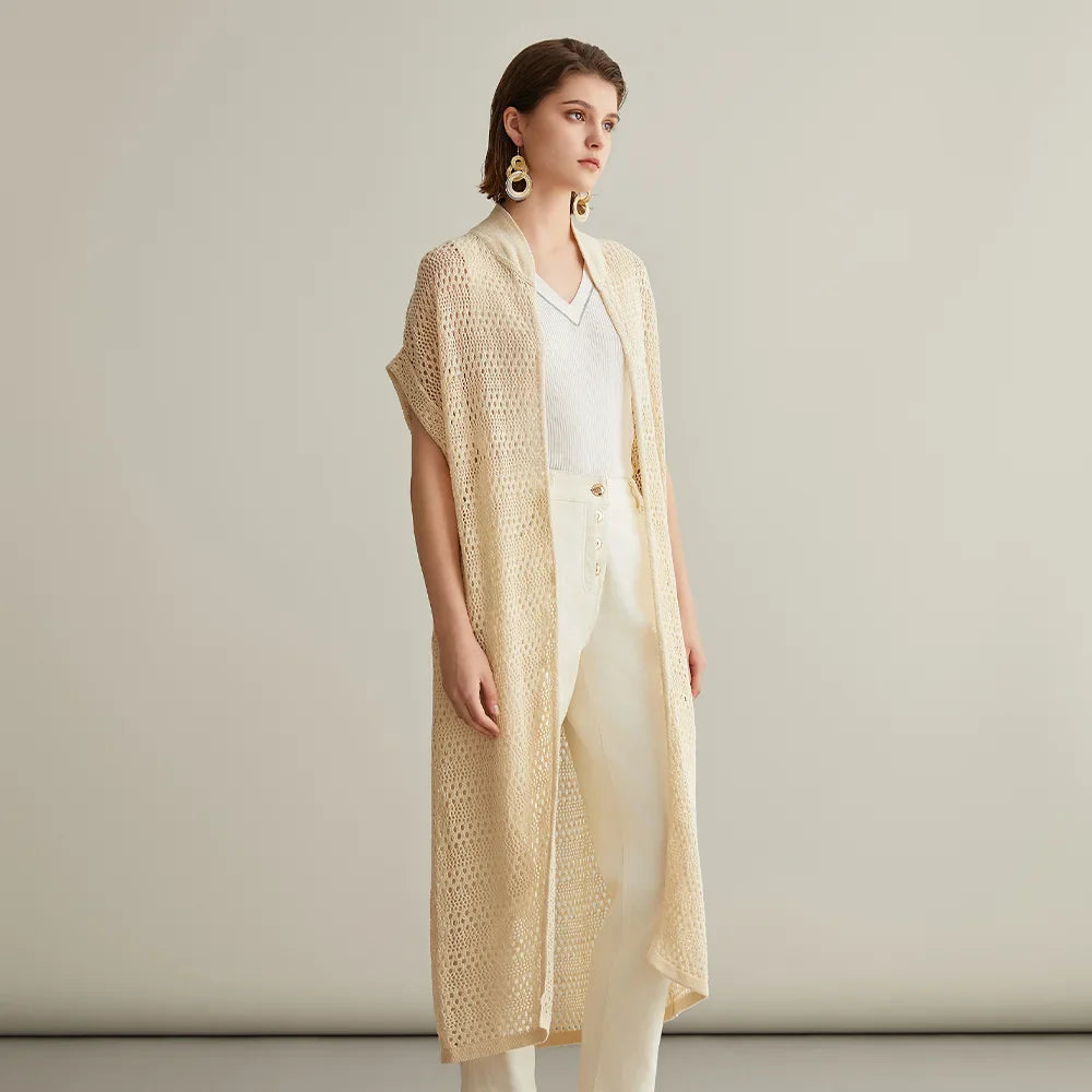 Long Silk Knitted Excellent Cardigan