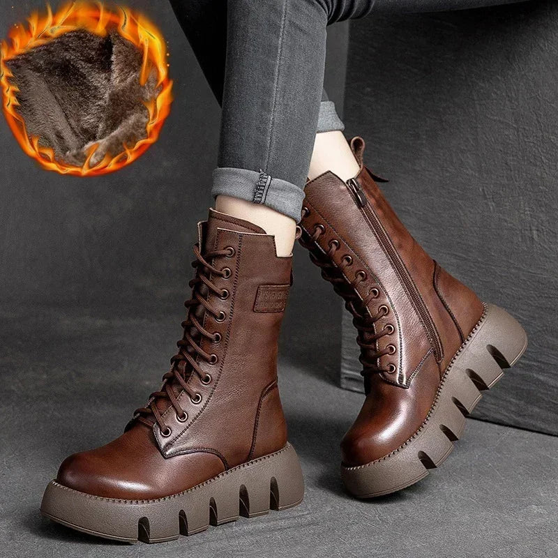 British Wedge Ethnic ZIP Platform Shoes