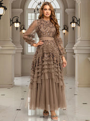 Elegant Round Neck Pendant Dress