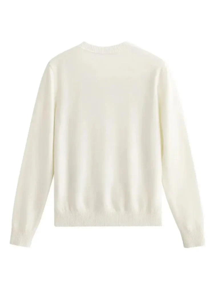 Round Neck Jacquard Sweater