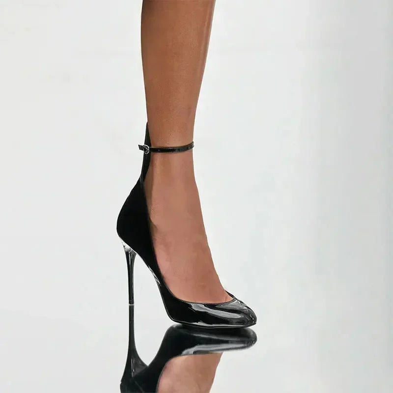 Stylish Buckle Strap High Heels