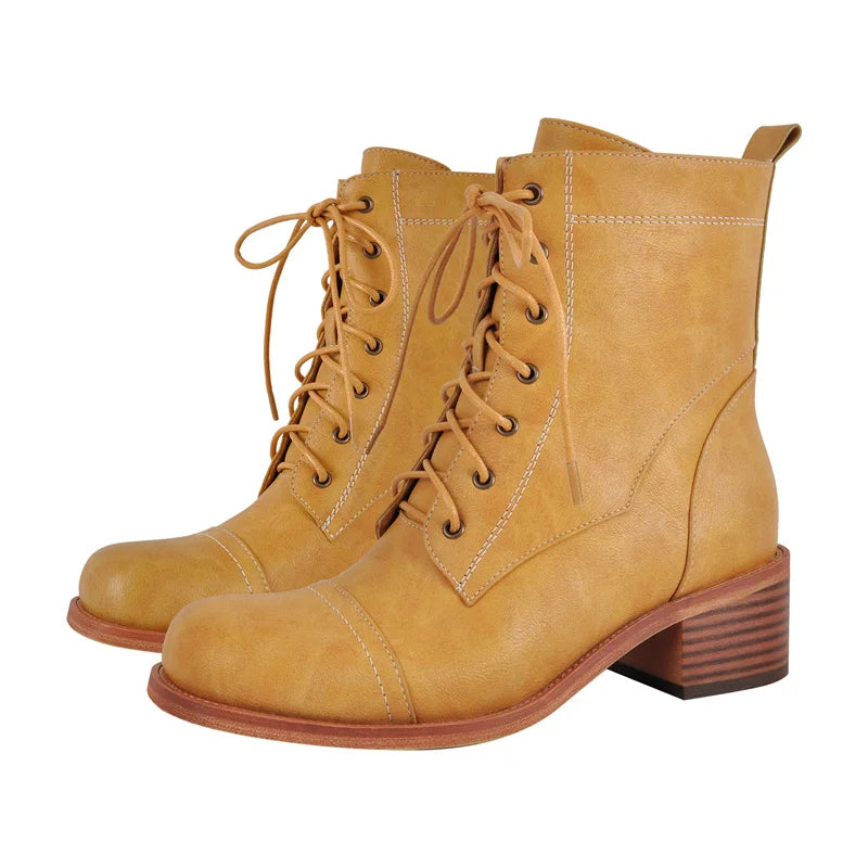 Stylish Round Toe Women's Ankle Boots