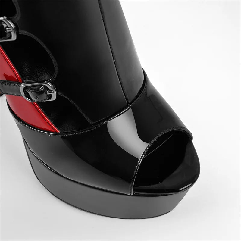 Stunning Peep Toe High Heeled Boots