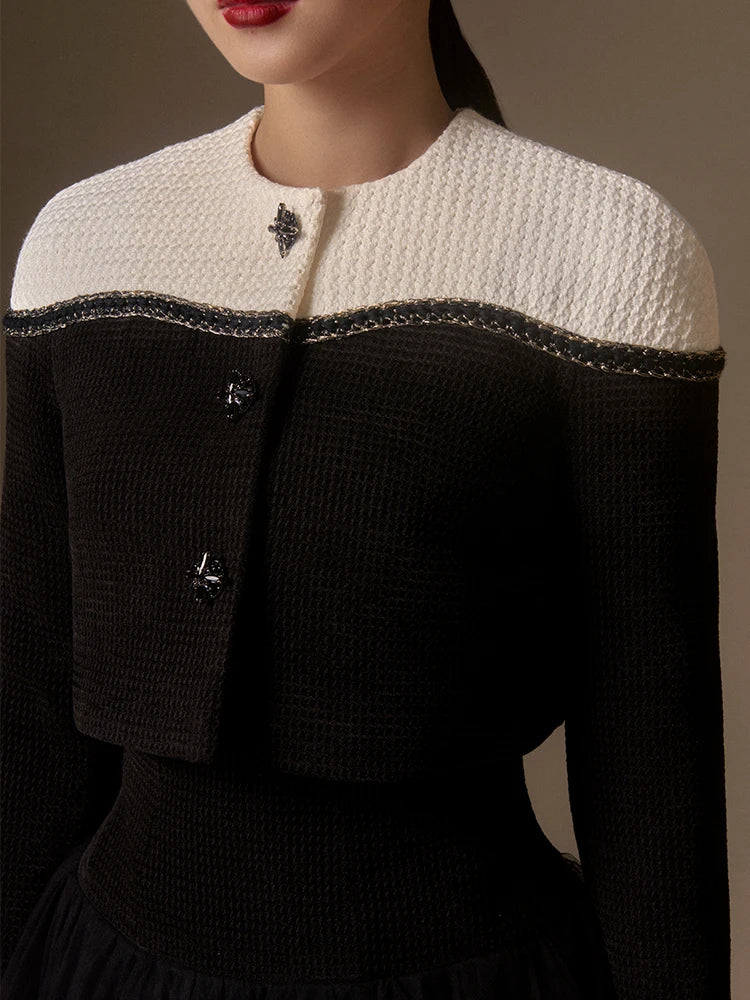 Elegant Tweed 2 Piece Sling Dress